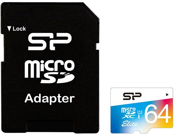 64GB microSD Class10 U1 UHS-I + SD adapter Silicon Power Elite Color microSDXC, 600x, Up to: 90MB/s photo 2