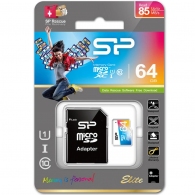 64GB microSD Class10 U1 UHS-I + SD adapter Silicon Power Elite Color microSDXC, 600x, Up to: 90MB/s thumbnav 3