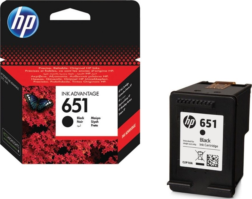 HP 651 (C2P10AE) Black Ink Cart for HP Deskjet Ink Advantage 5575 , HP DeskJet Ink Advantage 5645, 600p. photo 1