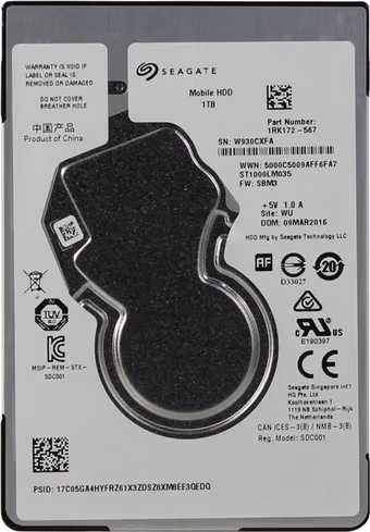 2.5” HDD 1.0TB  Seagate ST1000LM035, Mobile HDD™, 5400rpm, 128MB, 7mm, SATAIII