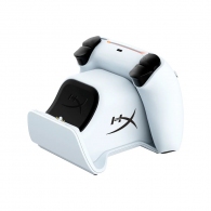 HyperX ChargePlay Duo Controller Charging Station for PS5, White, Quickly charges 2 x Dualsense via EXT port, 3-Level battery indicators display charging status, Convenient and secure docking with stable design thumbnav 2
