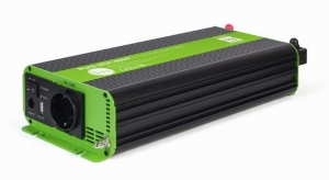 EnerGenie EG-PWC-PS1000-01, 12 V Pure sine wave car DC-AC power inverter, 1000 W, with USB port / 5V-2.1A,  Input: 10-16 VDC (accumulator directly) - Output: 230 VAC +/- 10% at 50 Hz (+/-1Hz), pure sine wave, THD < 3%, 90% efficiency thumbnav 4