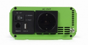 EnerGenie EG-PWC-PS1000-01, 12 V Pure sine wave car DC-AC power inverter, 1000 W, with USB port / 5V-2.1A,  Input: 10-16 VDC (accumulator directly) - Output: 230 VAC +/- 10% at 50 Hz (+/-1Hz), pure sine wave, THD < 3%, 90% efficiency thumbnav 5
