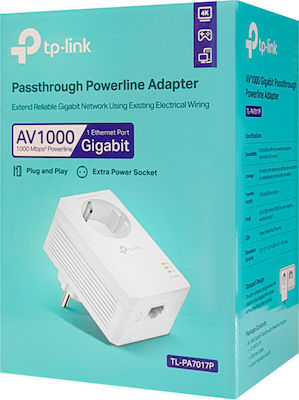 Adaptor Powerline TP-LINK  TL-PA7017P / 1000Mbps  / 1 Gigabit LAN Port photo 3