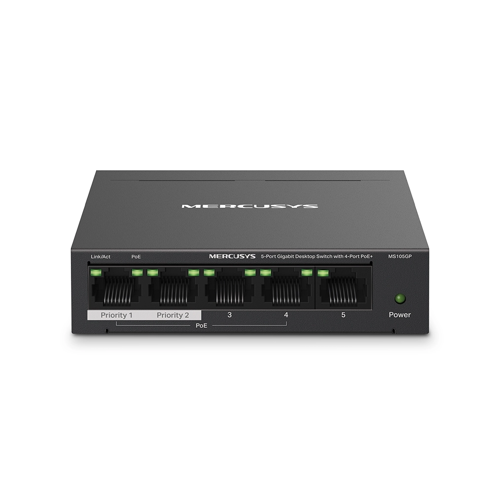 Switch MERCUSYS MS105GP / 5 port / Gigabit / RJ45 / PoE / metal case