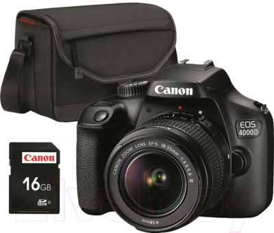 DSLR Camera Canon EOS 4000D EF-S Kit 18-55mm III (3011C015AA) (cu geanta SB130 si card de memorie SD de 16 GB) photo 6