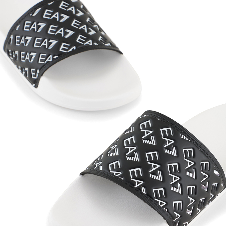 Slapi EA7 EMPORIO ARMANI WATER SPORT ALL OVER SLIPPER U pt Unisex / 41 / Negru-alb photo 4
