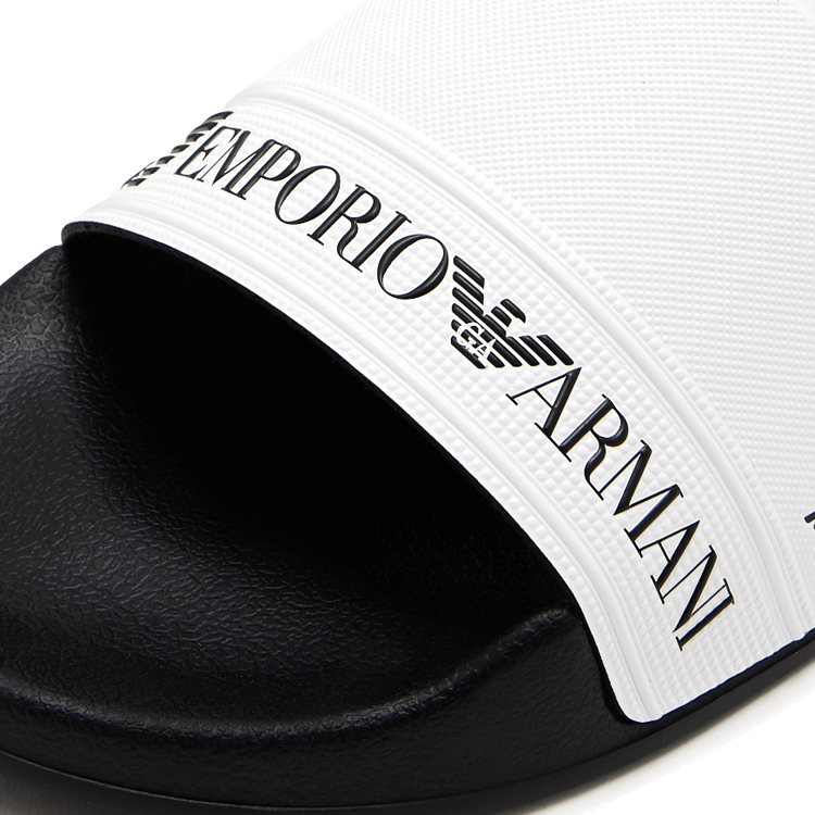 Slapi EA7 EMPORIO ARMANI WATER SPORTS TAPE SLIDE U TEXT pt Femei / 37 / Negru-alb photo 2