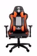 Gaming/Office Chair AROZZI Verona WoT Edition, Black/Orange World of Tanks merch, PU Leather, max weight up to 100-105kg / height 160-180cm, Recline 165°, 1D Armrests, Head/Lumber cushions, Metal Frame, Nylon wheelbase, Small nylon casters, W-25.5kg