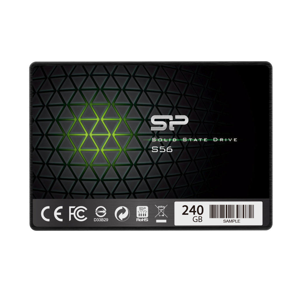 2.5" SSD 240GB Silicon Power Slim S56, SATAIII, SeqReads: 560 MB/s, SeqWrites: 530 MB/s, Controller Phison PS3110-S10, MTBF 1.5mln, SLC Cache, BBM, ECC, SP Toolbox, 7mm, 3D NAND TLC photo 1