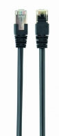 Patch Cord FTP Cat.5e 1m - black, PP22-1M/BK, Gembird, molded strain relief 50u" plugs thumbnav 1