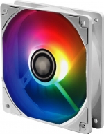 120mm Case Fan - XILENCE Performance A+ Series ”XPF120.W.ARGB” White ARGB LED Fan: 120x120x25mm, 500~1500rpm, <18~32.5dBa, 70CFM, PWM, hydro bearing, 4 pin + ARGB 3 Pin M/B, Black thumbnav 1