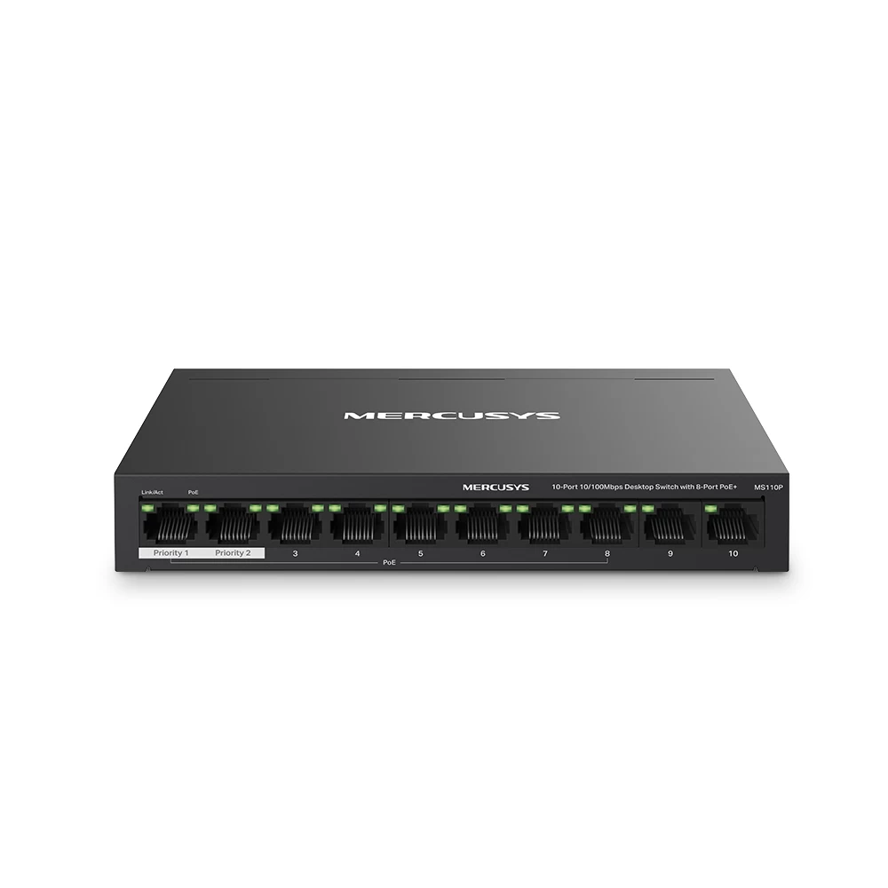 Switch MERCUSYS MS110P / 10 port / 100Mb / RJ45 / Plastic case
