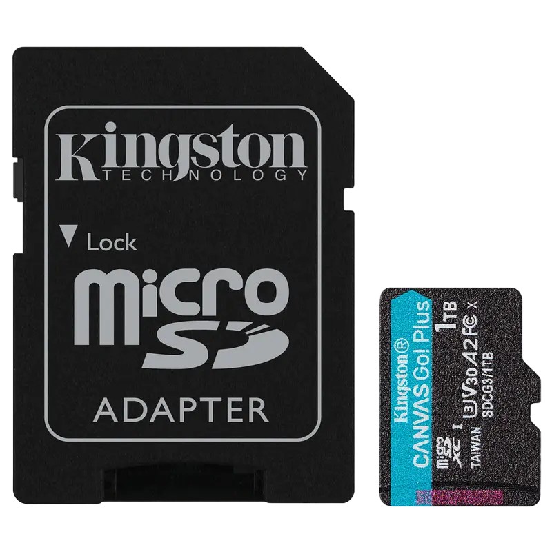 Card de memorie microSD 1TB Kingston Canvas Go! Plus, A2, 170Mbps, + SD adapter photo 1
