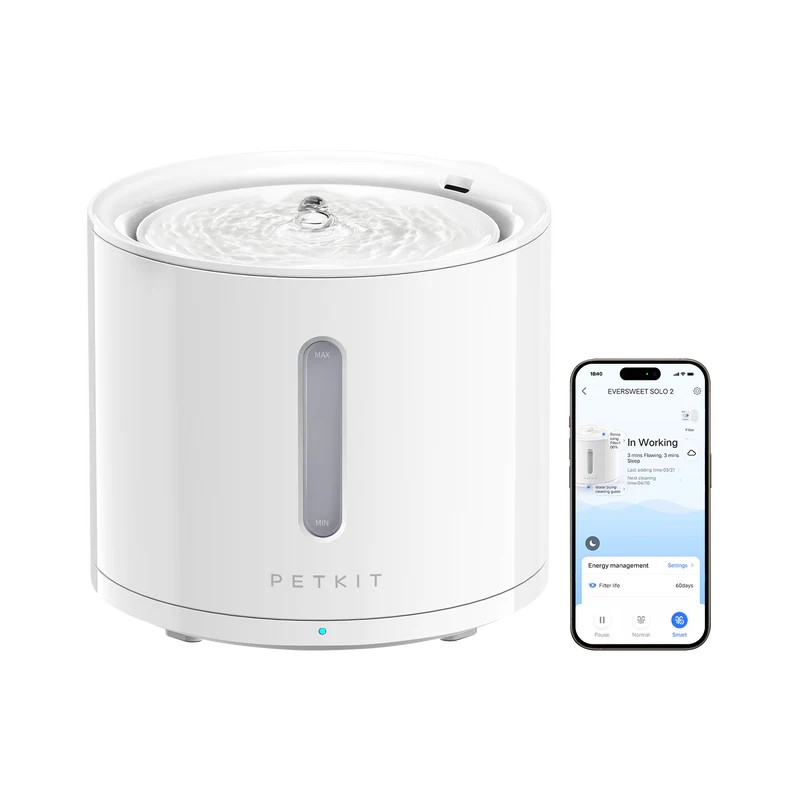 Питьевой фонтан с системой фильтрации и беспроводным насосом Petkit Eversweet Solo 2/ 2L photo 1