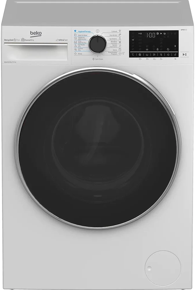Стиральная машина с сушкой Beko B5DFT59447W, 9 кг, 1400 об/мин, D, Белый