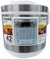 Мультиварка Vegas VMC7007W, 5 л, 860 Вт, 42 программ, Белый