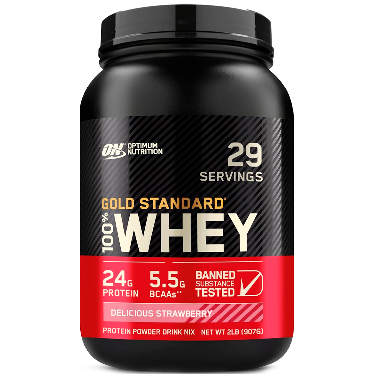 Proteine din zer Optimum Nutrition Gold Standard 100% WHEY Strawberry 2lb/907 g photo 1