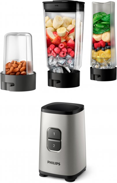 Blender Stationar Philips HR260480 Argintiu / 2 viteze / ml photo 6