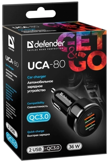 Зарядное устройство авто. для телефона Defender UCA80