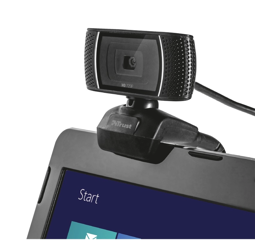 Trust Trino HD Video Webcam, 720p HD Webcam with convenient built-in microphone, 1,43m, USB