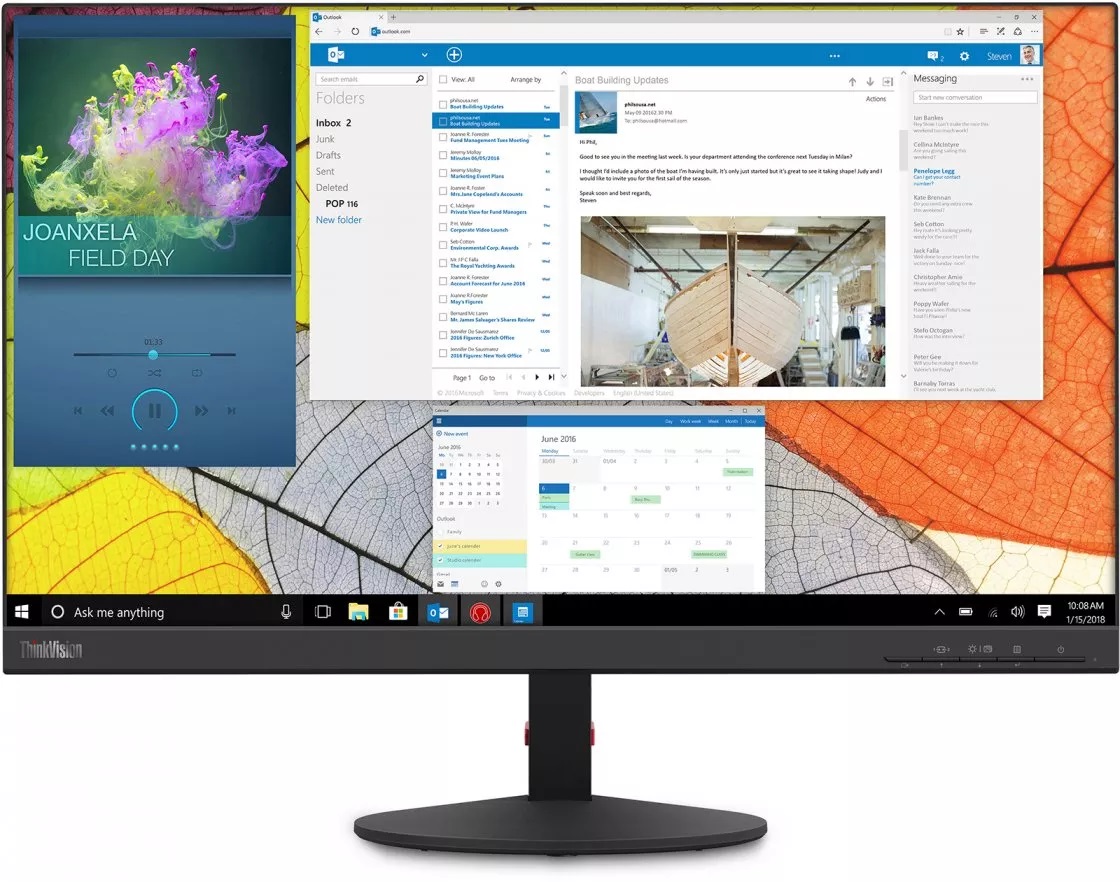 27.0" LENOVO IPS LED ThinkVision S27q-10 Black Borderless (4ms, 1000:1, 350cd, 2560x1440, 178°/178°, HDMI, DisplayPort, Audio Line-in/out, VESA) photo 1