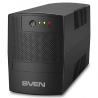 SVEN UP-B1000, Line-interactive UPS with AVR, 1000VA /510W, 3x IEC (C13 outlets), Input ~175-290±3%/50, Output ~230 (-14/+10%)/50, Black