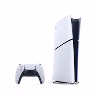 Game Console Sony PlayStation 5 Digital Slim (without Disc Edition), 1TB, White; 1 x Gamepad (Dualsense)