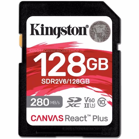 Card de memorie SD 128GB V60 Kingston Canvas React Plus, 280MB/s, UHS-II