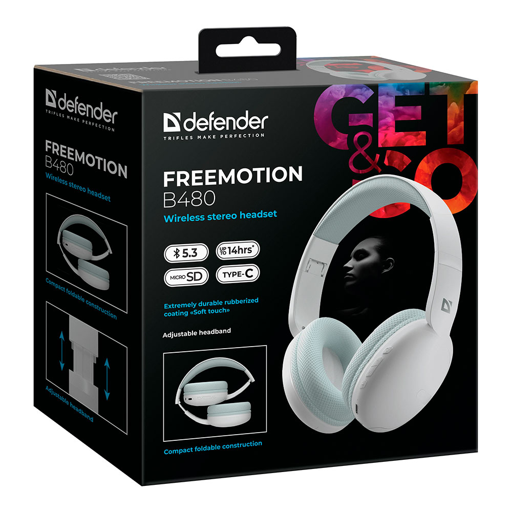 Casti Defender FreeMotion B480 Alb photo 9