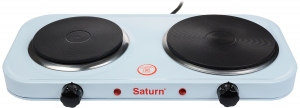 Плита настольная электрическая Saturn STEC0181, 2 конфорок, 1500 Вт, Черный thumbnav