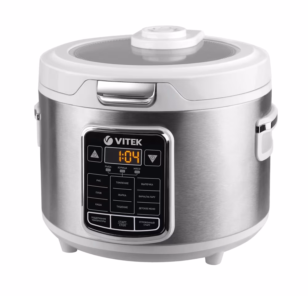 Мультиварка Vitek VT-4281, 4 л, 800 Вт, 9 программ, Серебристый с белым