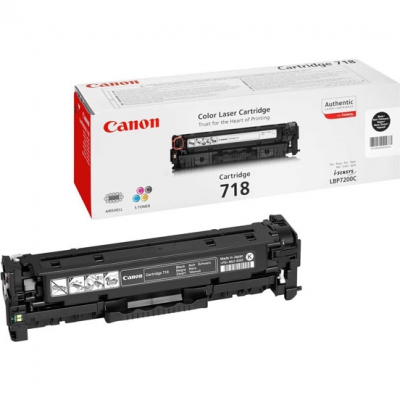 Laser Cartridge Canon 718, black (3400 pages) for LBP-7200Cdn,7660Cdw,7680Cx & MF724CDW/728CDW,MF8550Cdn,8540Cdn,8380Cdw,8360Cdn,8350Cdn,8330Cdn photo 1