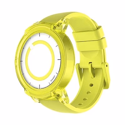 Ticwatch E by Mobvoi, Lemon Yellow, 1.4" OLED Touch Display, Wear OS by Google, 512MB/4GB, Time, Mic/Speaker for incoming calls, Heart Rate, Steps, Alarm, Distance Display, Average Daily Steps, Weather, Notifications, IP67, 48Hrs+, BT4.1, 41.5g 