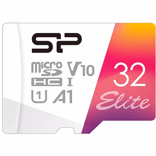 32GB microSD Class10 A1 V10 UHS-I + SD adapter Silicon Power Elite Color microSDXC, Up to: 100MB/s