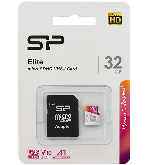 32GB microSD Class10 A1 V10 UHS-I + SD adapter Silicon Power Elite Color microSDXC, Up to: 100MB/s photo 3
