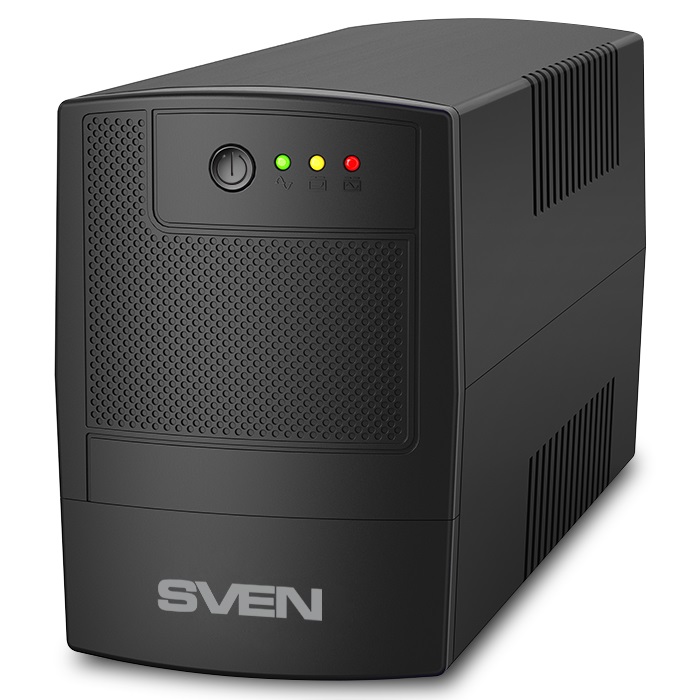 SVEN UP-B800, Line-interactive UPS with AVR, 800VA /390W, 3x IEC (C13 outlets), Input ~175-290±3%/50, Output ~230 (-14/+10%)/50, Black photo 1