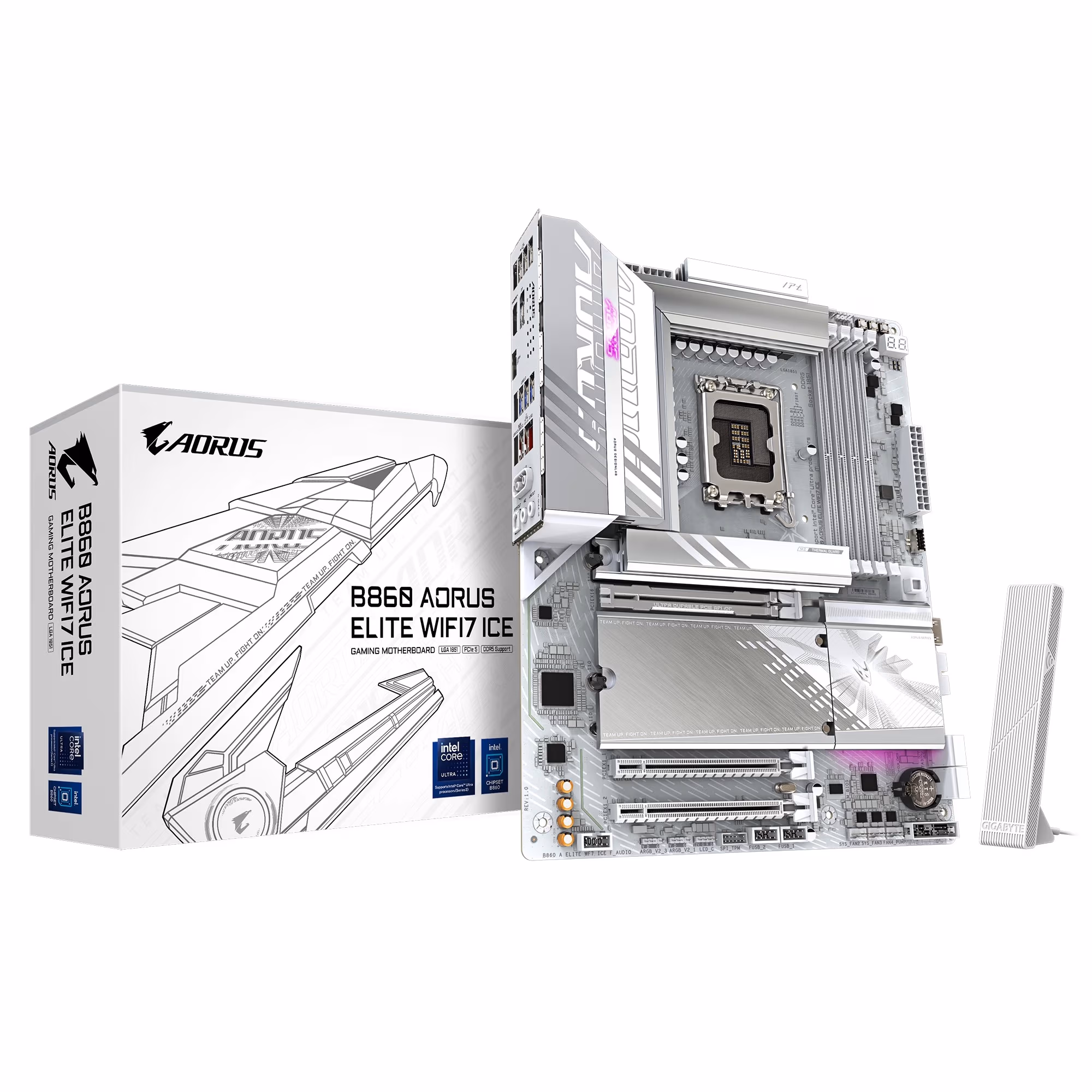 Материнская плата GIGABYTE B860 A ELITE WF7 ICE/ 1851/ Intel B860/ DDR5 / ATX