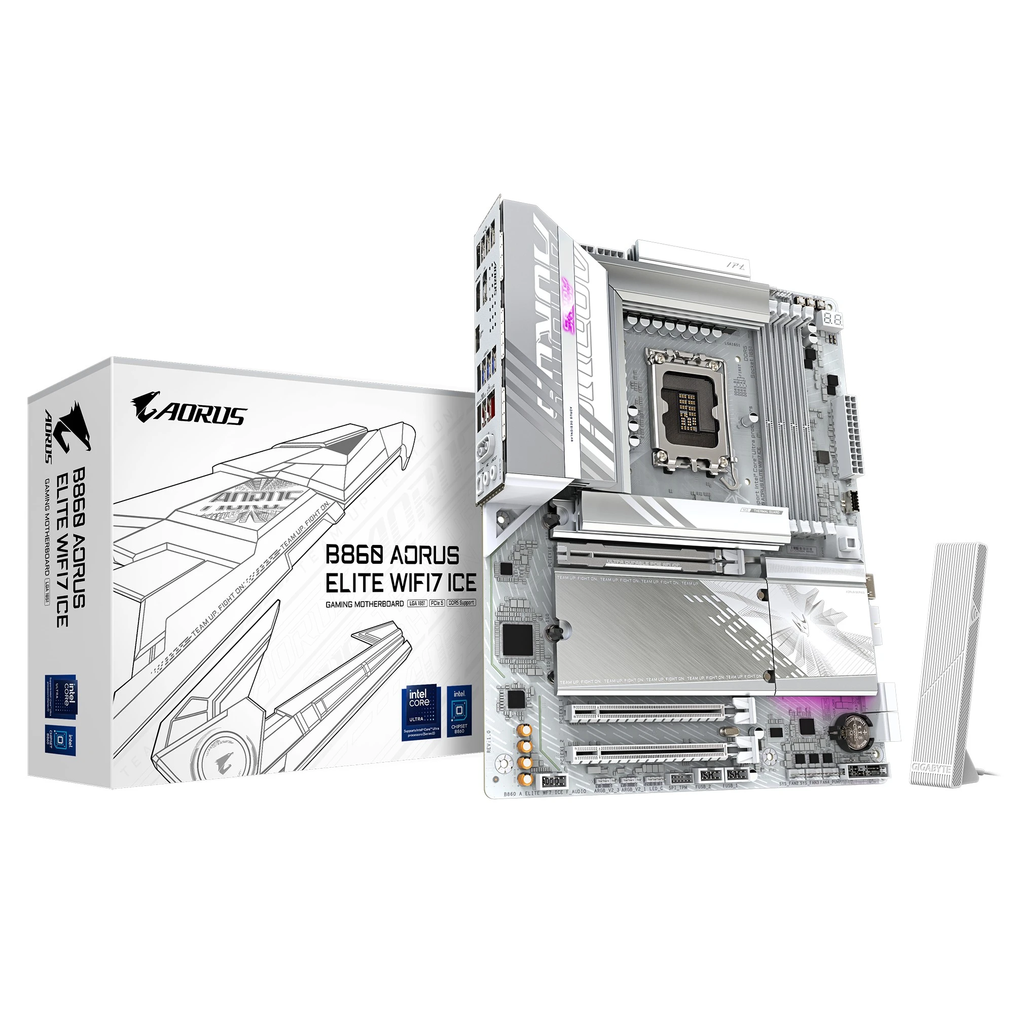 Placa de baza GIGABYTE B860 A ELITE WF7 ICE/ 1851/ Intel B860/ DDR5 / ATX