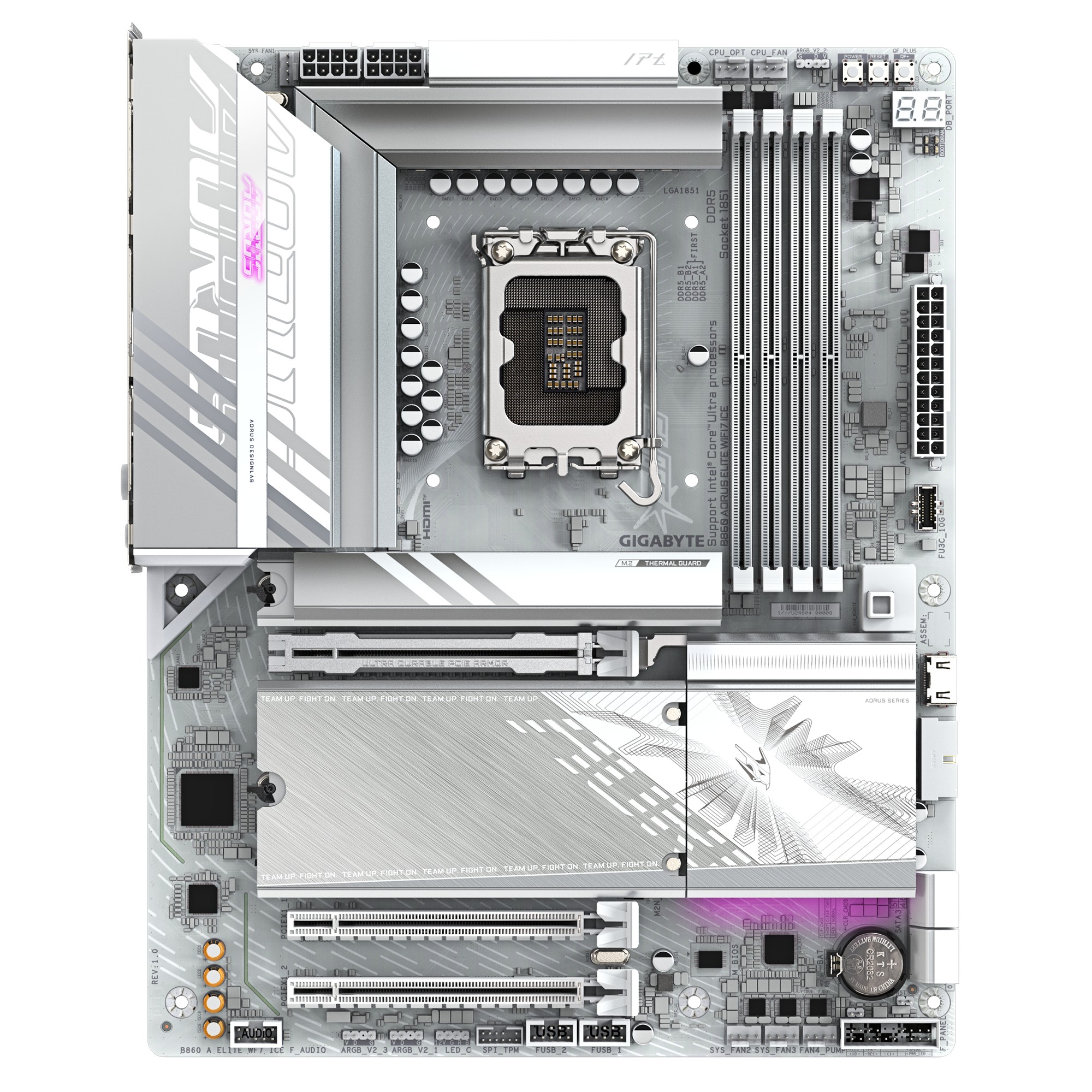 Материнская плата GIGABYTE B860 A ELITE WF7 ICE/ 1851/ Intel B860/ DDR5 / ATX photo 2