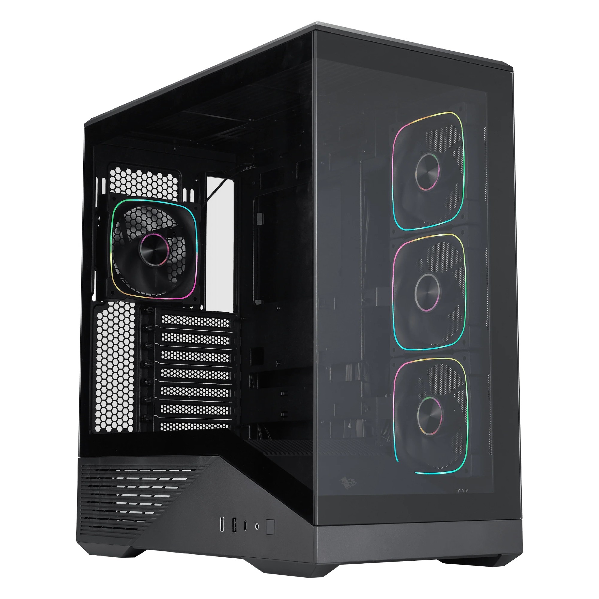 Корпус 1STPLAYER GM7 / w/oPSU / Side-Window / 4x120mm / ATX / Black photo 1