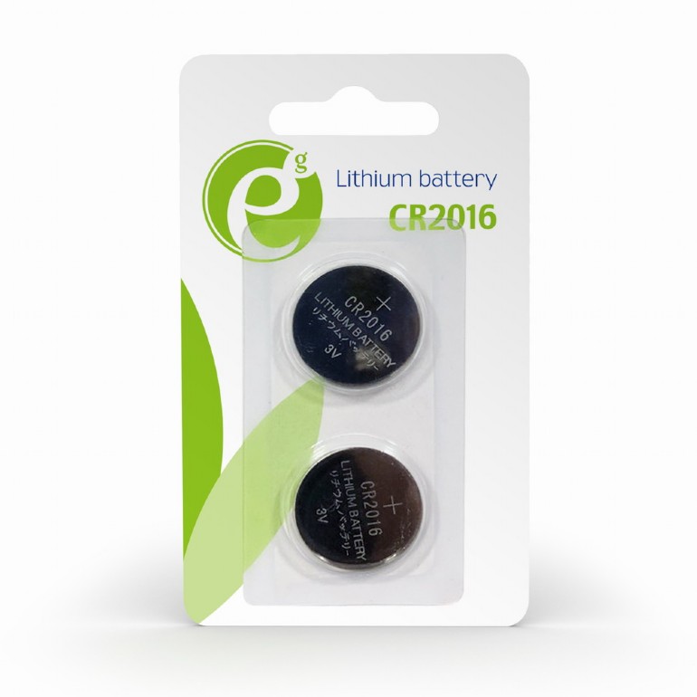 Gembird  Button cell CR2016, 2pcs, High performance and long lifetime photo 2