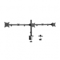 Arm for 3 monitors 17”-27”  Gembird MA-D3-01, Adjustable desk 3-display mounting arm (rotate, tilt, swivel), up to 7 kg,  VESA 75/100, black thumbnav 1