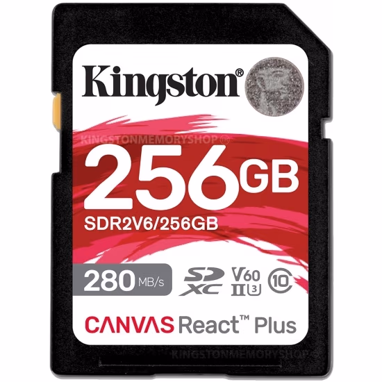 Card de memorie SD 256GB V60 Kingston Canvas React Plus, 280MB/s, UHS-II