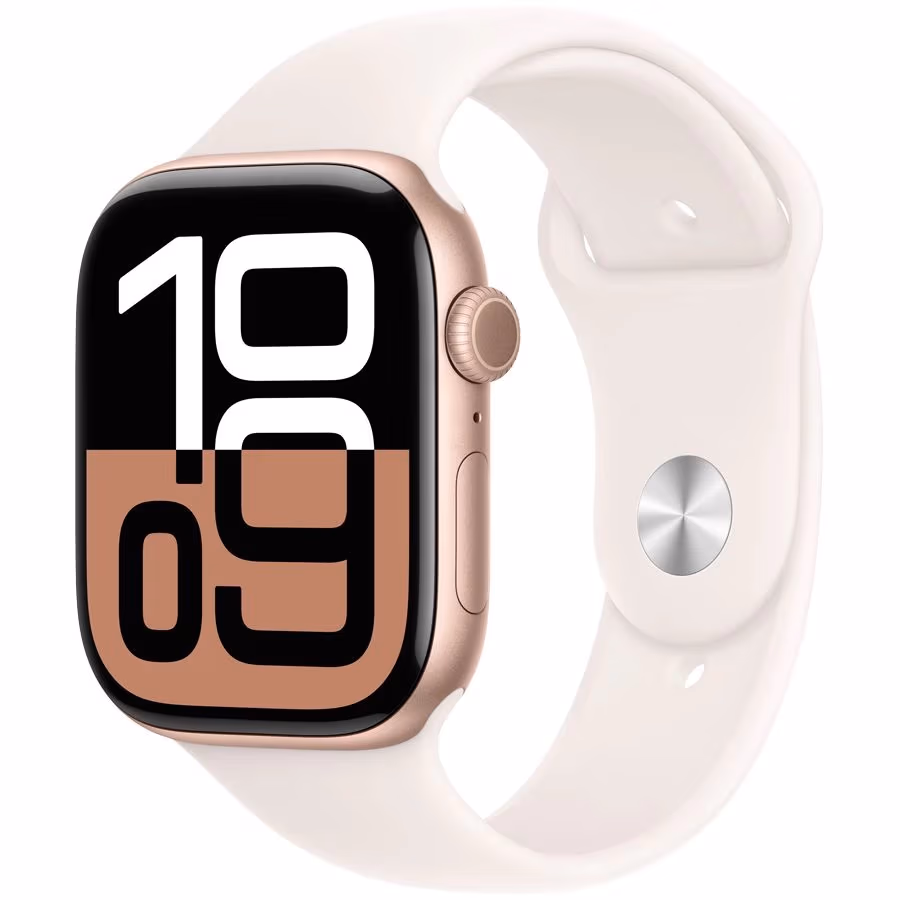 Smart watch Apple Watch Series 10 GPS 46mm Rose Gold Aluminium Case with Light Blush Sport Band - S/M (MWWT3QI/A)