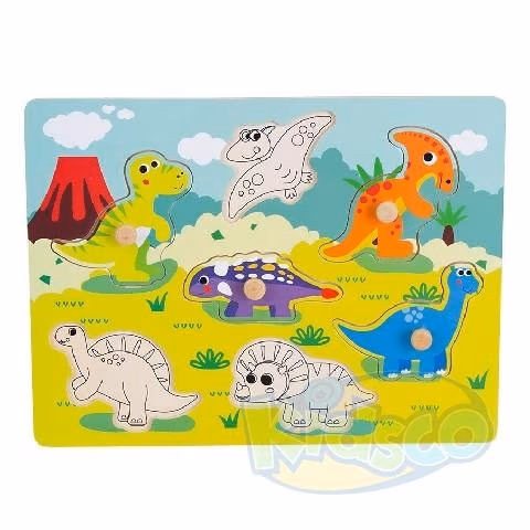Noriel INT4616 Noriel Bebe Wood - Puzzle Cu Dinozauri