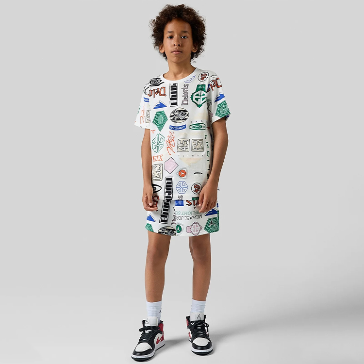 Sorti Nike JDB MJ ESSENTIALS FT AOP SHORT / Barbati / L / Alb photo 5