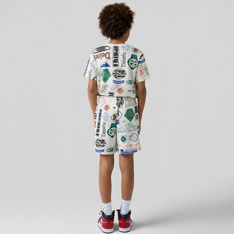 Sorti Nike JDB MJ ESSENTIALS FT AOP SHORT / Barbati / L / Alb photo 6