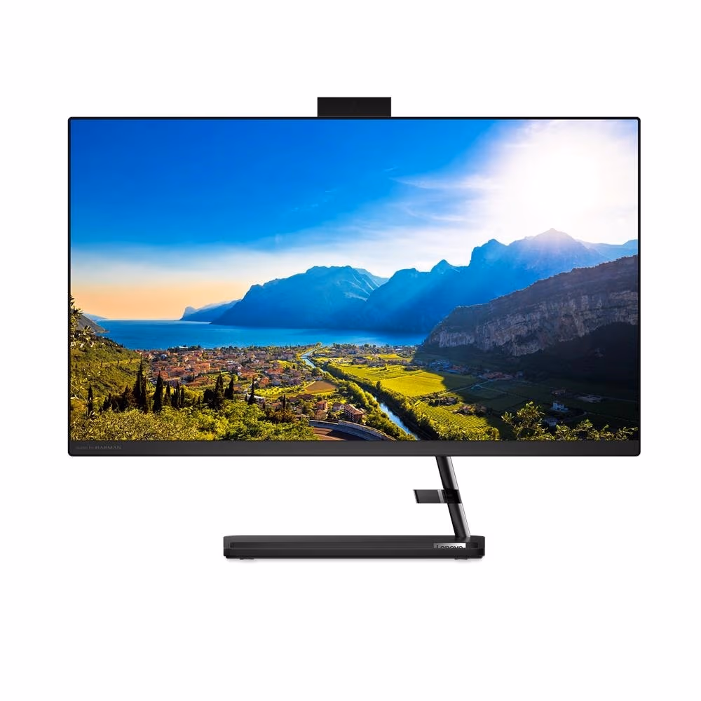 All-in-One PC - 27" Lenovo IdeaCentre 3 27ITL6, 27" FHD IPS 250nits, Intel® Core™ i7-1165G7, 16GB DDR4-3200 SODIMM (2 slots), 512GB SSD M.2 2242 PCIe NVMe, NVIDIA GeForce MX450, noODD, CR, LAN, HDCam, WiFi 2x2+BT5, Wireless KB&MS, DOS, Black, 8.7kg. 