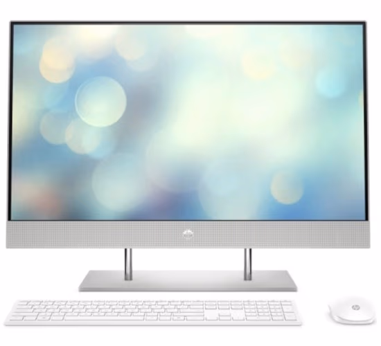 All-in-One PC - 23.8" HP AiO 24-dp0026ur 23.8" FHD AG UWVA, AMD Ryzen 3 4300U, 1x8GB (2 slots) DDR4, 256GB M.2 PCIe NVMe SSD, AMD Integrated Graphics, CR, HD Cam, WiFi ac 1x1 + BT5, HDMI, LAN, White wired USB KB & USB mouse, FreeDOS, Natural Silver. 